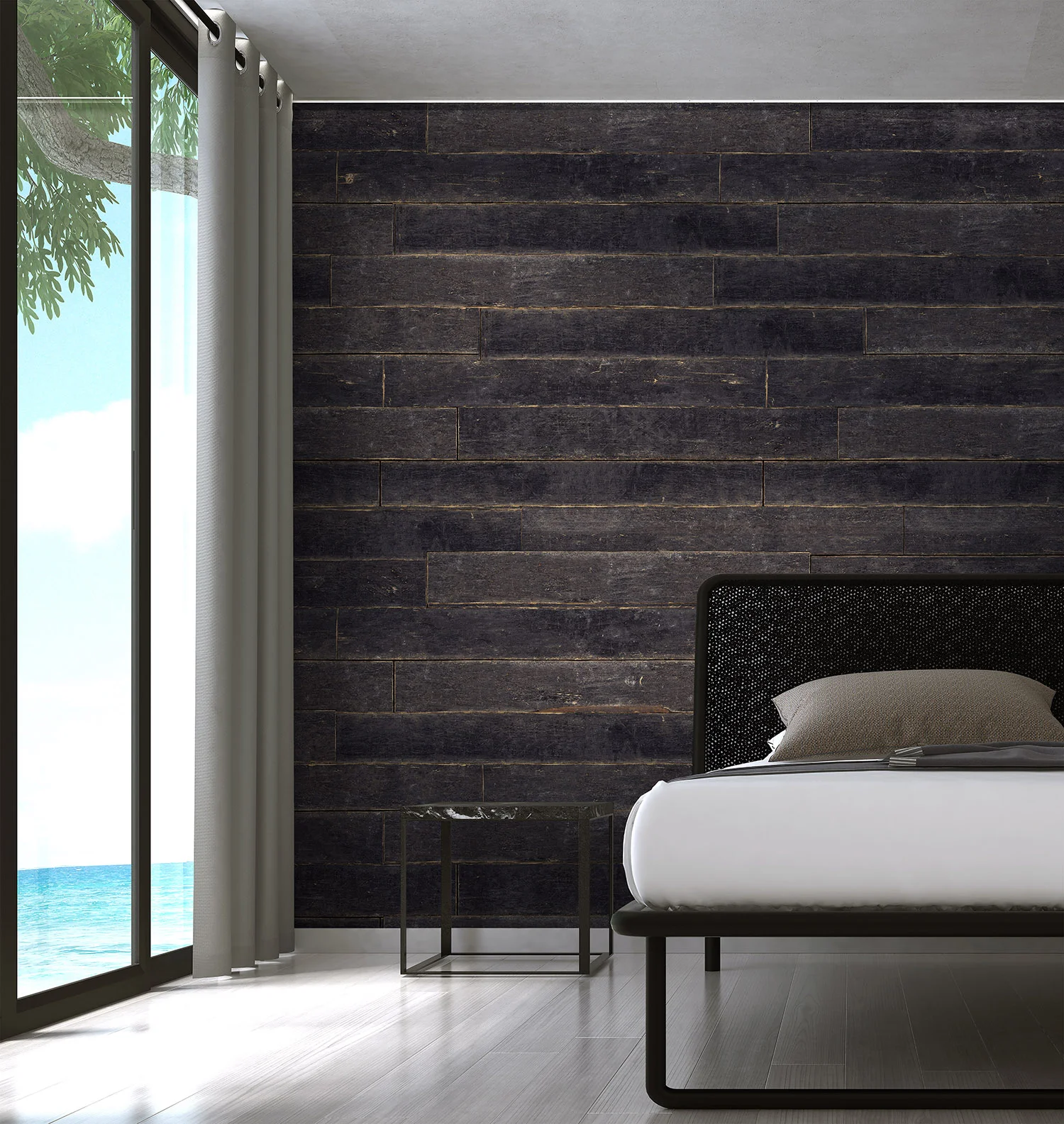 G1-24-01 Timber • Black Wood — Gravity Digital Walls